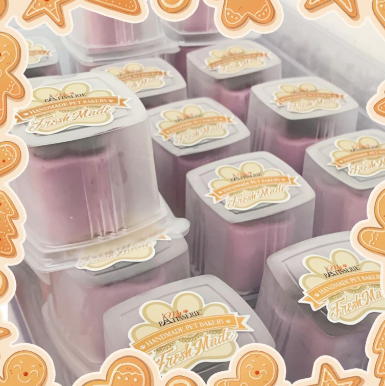 香港工廠新鮮製造My Pet Patisserie 美柏斯「狗狗乳酪蛋糕系列」-水果掌印蛋糕 *手掌心大 +配生日牌+蠟燭 * 【狗狗食】