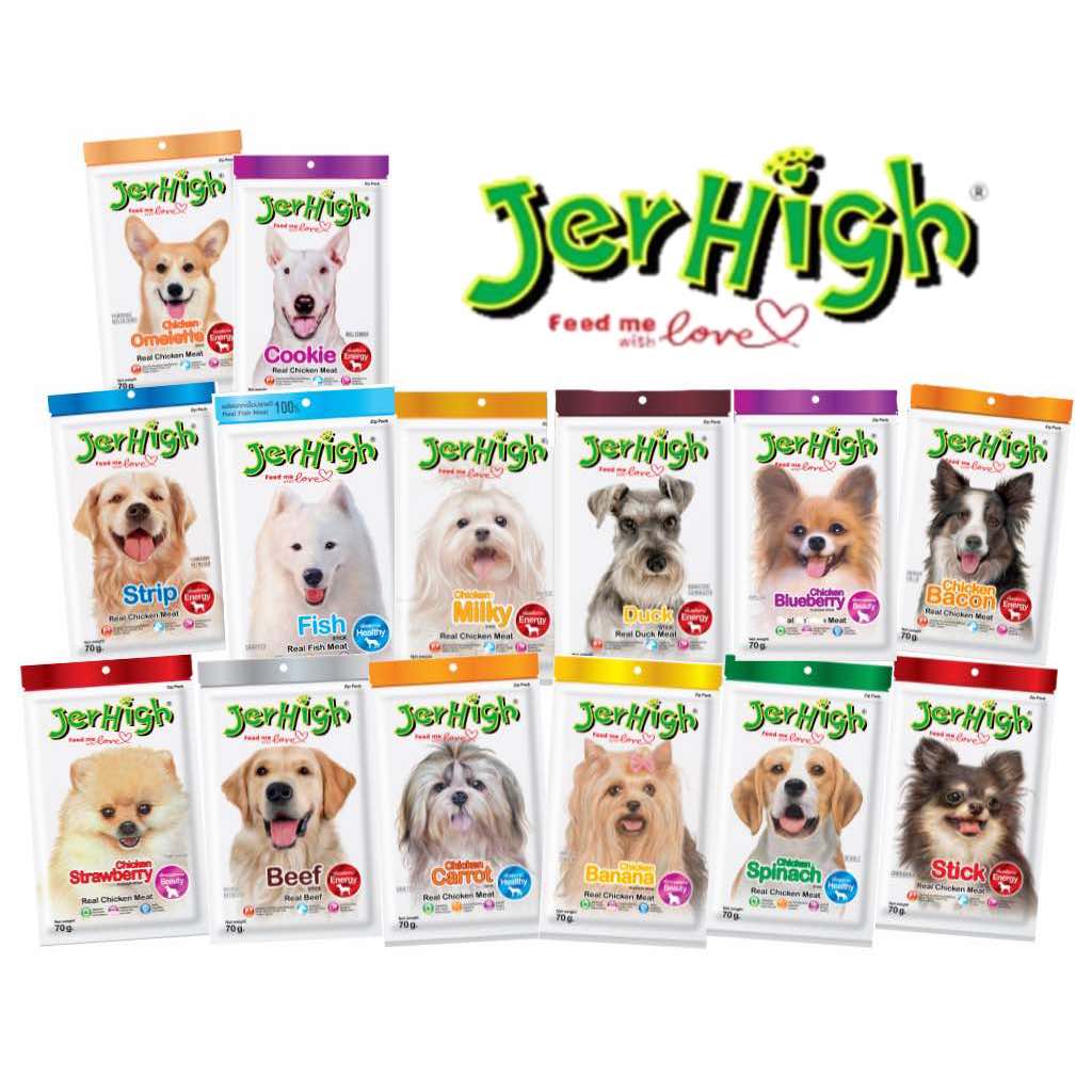 泰國No.1 天然健康JerHigh的經典肉乾條系列 (Stick & Strips) 【狗零食】軟軟易消化~輕鬆地用手掰