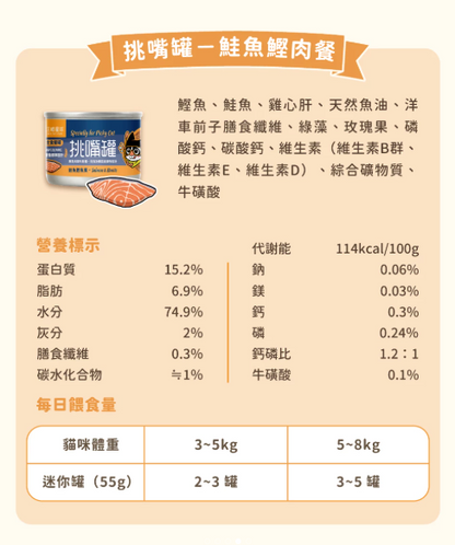 【汪喵星球】 貓迷你無膠主食罐 55g - 挑嘴罐 | 貓罐頭 小份量快速完食輕鬆補水貓咪主食罐頭 單罐 $13