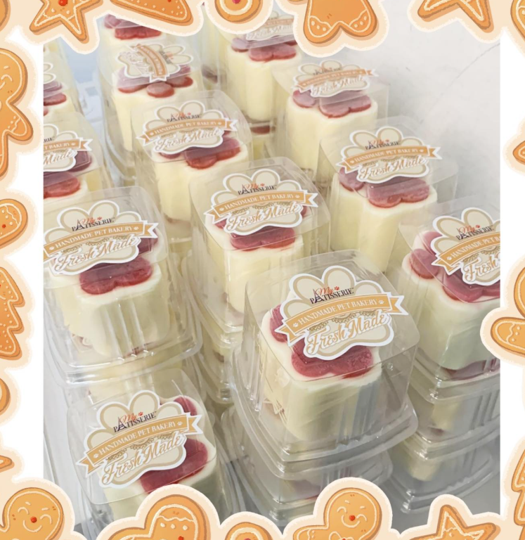 香港工廠新鮮製造My Pet Patisserie 美柏斯「狗狗乳酪蛋糕系列」-水果掌印蛋糕 *手掌心大 +配生日牌+蠟燭 * 【狗狗食】