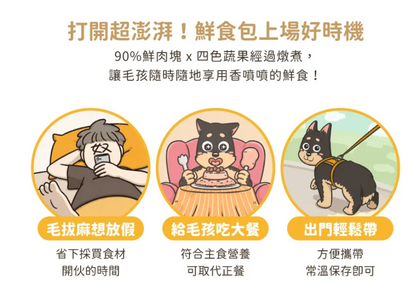 【汪喵星球】 狗狗 90% 鮮肉主食餐包 150g | 狗常溫鮮食餐包 濕食補水單包 $25