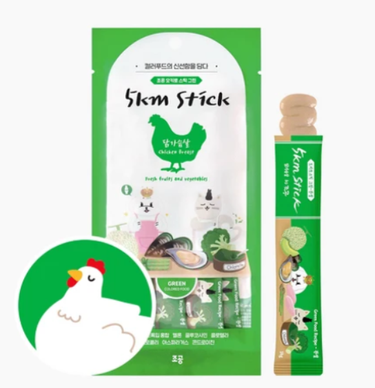 韓國製造Cho and Kang 朝貢5KM功能性天然有機營養蔬果肉泥 -雞胸肉 (增强關節)貓狗食 1包4條 14g x 4