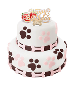 香港新鮮My Pet Patisserie (美柏斯)寵物蛋糕訂製「雞肉慕絲及士多啤梨夾心乳酪蛋糕 2 磅」*冷凍品 【貓狗食】