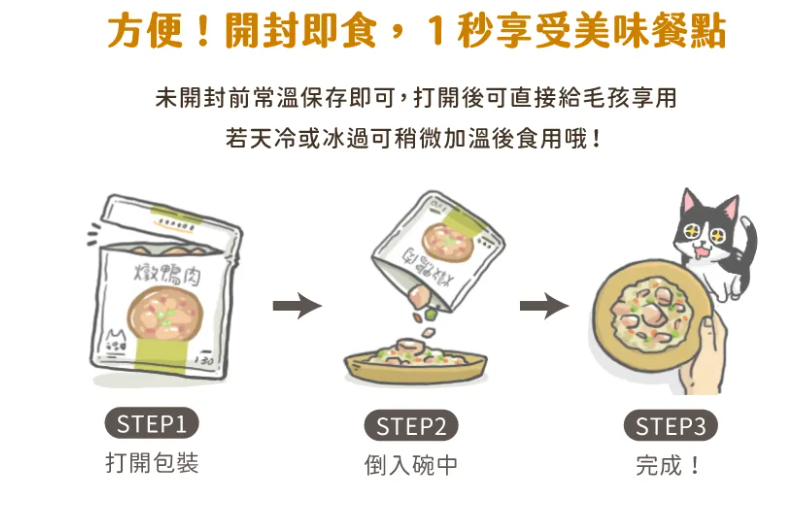 【汪喵星球】 貓咪 95% 鮮肉主食餐包 - 土雞佐薑黃 130g | 貓常溫主食罐頭 濕食補水單包 $26