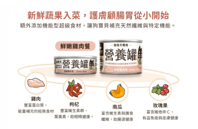 【汪喵星球】 幼母犬 95% 營養無膠主食罐 80g | 幼犬離乳骨骼發育狗罐頭 雞肉$16/羊肉$18