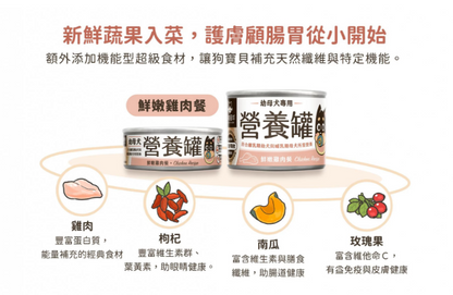 【汪喵星球】 幼母犬 95% 營養無膠主食罐 80g | 幼犬離乳骨骼發育狗罐頭 雞肉$16/羊肉$18