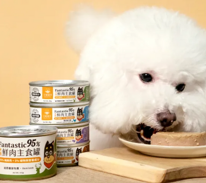 【汪喵星球】 犬用 Fantastic 95% 鮮肉無膠主食罐 80g | 狗罐頭 補水無膠狗主食罐 單罐$16/24罐箱裝$360