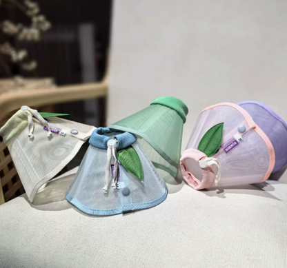 【超透氣網布】貓狗防舔圈 寵物絕育/手術後防護頭套 輕薄軟網舒適不礙視線 貓咪狗狗防抓傷口 太陽花伊麗莎白圈