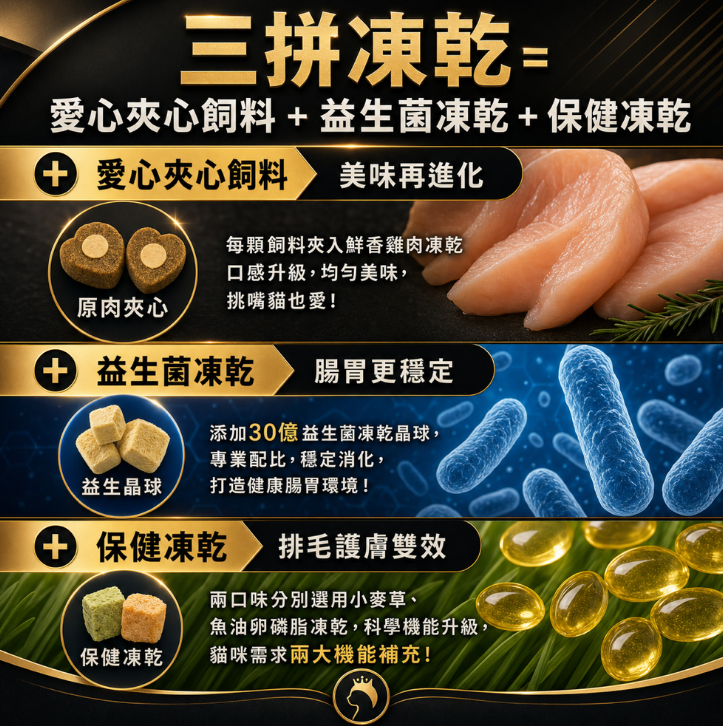 台灣【HeroMama】 益生菌晶球夾心糧 | 30億益生菌 凍乾三拼 貓咪主糧 全齡貓貓配方 400g/1.5kg/4.5kg