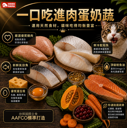 台灣【HeroMama】 益生菌晶球夾心糧 | 30億益生菌 凍乾三拼 貓咪主糧 全齡貓貓配方 400g/1.5kg/4.5kg