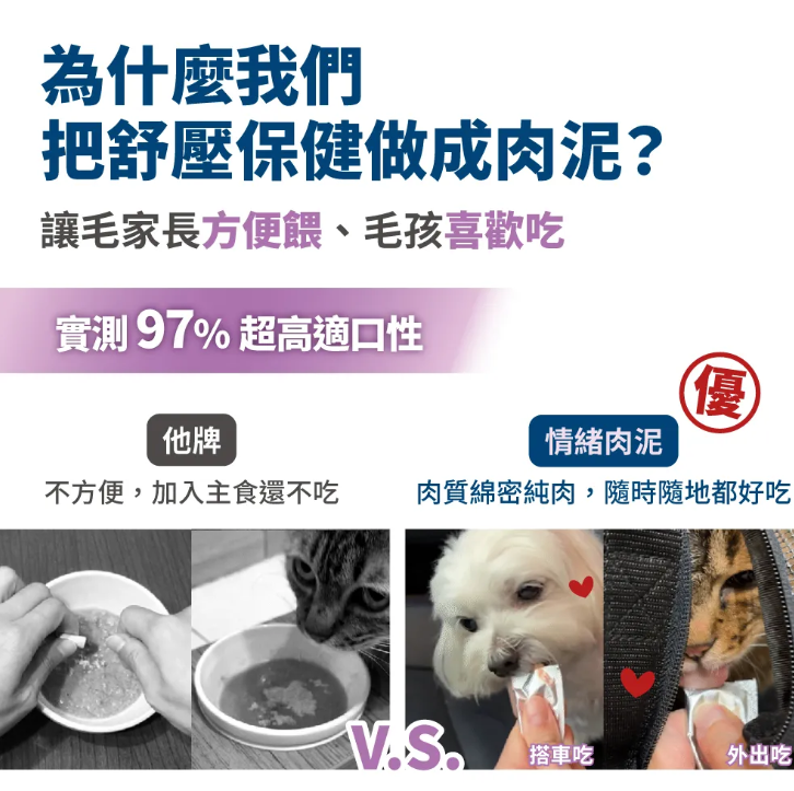 台灣【毛掌醫學】好情緒 保健肉泥 | 寵物舒壓保健 貓狗適用 ‘’嗜口性極佳‘’