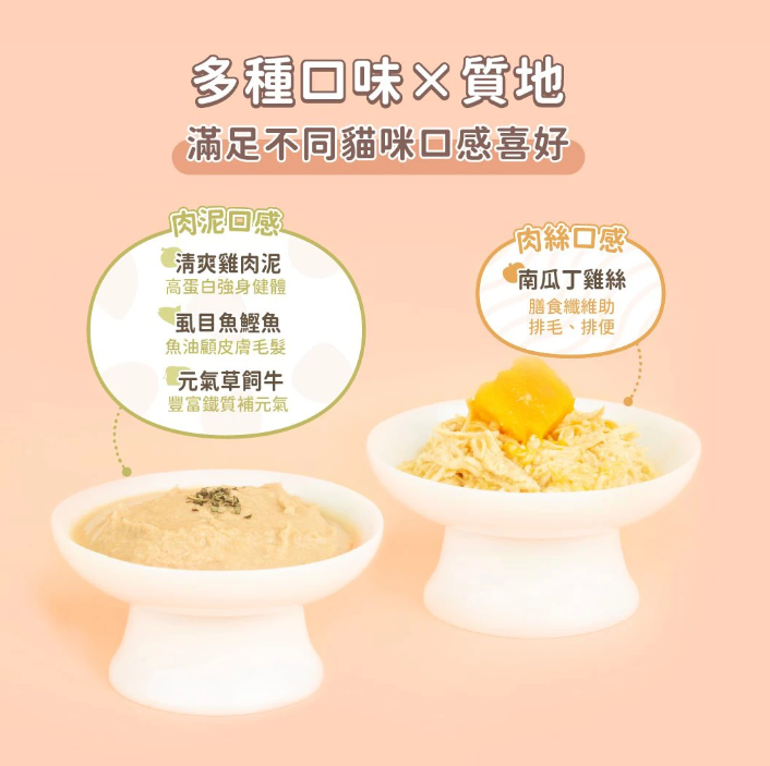 台灣【汪喵星球】貓咪低脂無膠主食罐 80g（4款口味｜體重控制／低卡首選）