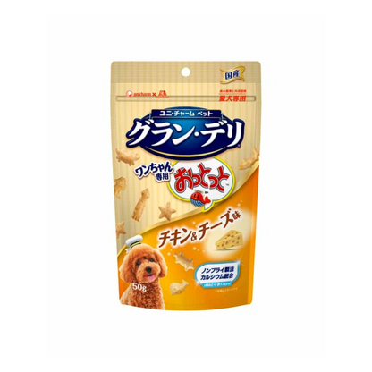 【日本嬌聯 Unicharm】Gran Deli x 森永狗狗酥脆魚仔餅 餅乾 雞肉芝士味 50g（非油炸小食｜含鈣護骨）