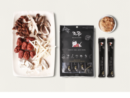 韓國製造Cho and Kang 朝貢5KM慢燉系列天然有機養生肉泥 - 山藥雞胸肉肉泥 / 人蔘鹿茸鴨胸肉肉泥  *貓狗食 1包4條 15g x 4