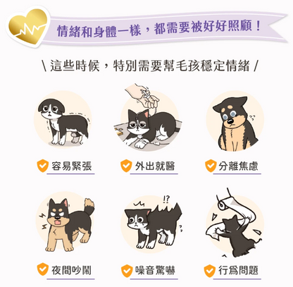 汪喵星球 情緒保健純肉泥【貓狗食用】* 容易緊張·夜間吵鬧 ·行為問題·外出就醫情緒問題  6gx2包裝 / 6g x 20包裝一盒
