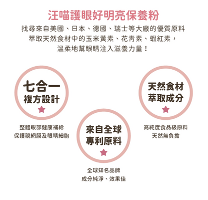 汪喵星球｜護眼好明亮保養粉 (50顆/瓶) 【專業複方，守護毛孩明亮雙眼】【貓狗保健】