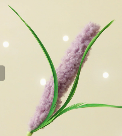 【日系自嗨神器】仿真狗尾草薰衣草逗貓棒 (44cm長桿/帶鈴鐺) | 貓咪互動耐咬解悶玩具  花花長16cm
