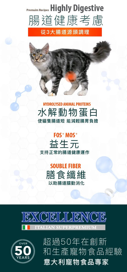 意大利Lechat Excellence®丨三文魚蘋果成貓美毛配方1.5kg 成貓糧