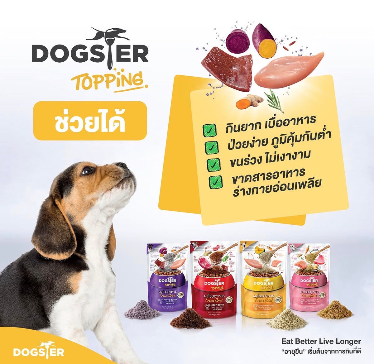 【挑食救星】Dogster Topping 全天然凍乾拌食粉 50g | 博士級配方・人類等級食材 (4款功效味道可選)