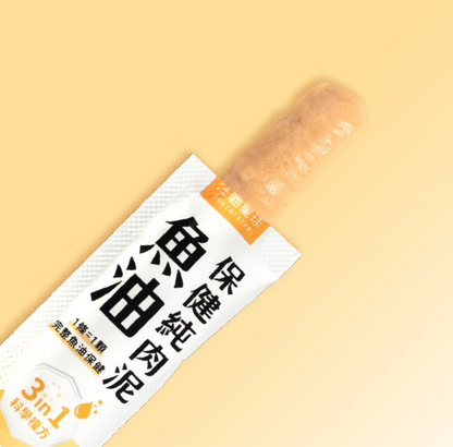 汪喵星球 魚油保健純肉泥 【貓狗食用】全方位保健心臟·皮毛·體重·關節·老幼貓狗·免疫·神經等...6gx2包裝 / 6g x 20包裝一盒