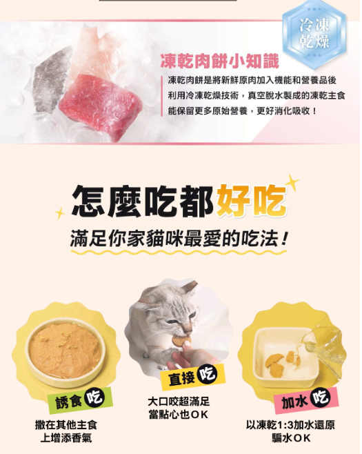 【台灣怪獸部落】LitoMon 貓咪全營養生肉凍乾主食糧 150g/400g | 頂級海陸夾心口味任選 HK$125起