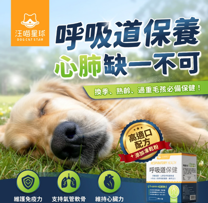 【汪喵星球】呼吸道保健粉 (30包/盒) ｜ 4效合一・氣管與心肺全方位日常保養（換季咳咳必備）
