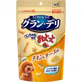 【日本嬌聯 Unicharm】Gran Deli x 森永狗狗酥脆魚仔餅 餅乾 雞肉芝士味 50g（非油炸小食｜含鈣護骨）