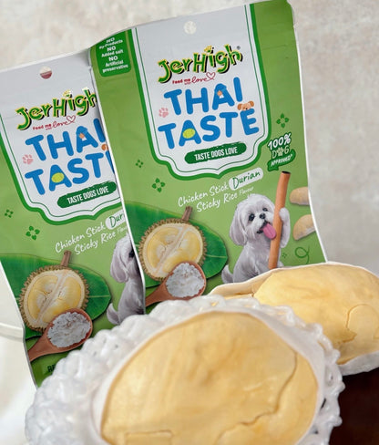 【限時免運費】「$99/4包 再包郵 」泰國 JerHigh「Thai Taste」犬用零食脆條組合（任選 4 包）｜沙爹雞肉/榴槤/芒果糯米/椰奶