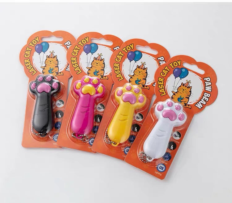 🐾 【限時超值清貨！】超可愛 3合1 貓爪逗貓筆 🐱✨USB充電激光貓玩具