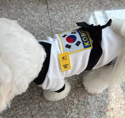 【韓國進口】寵物跆拳道服｜狗狗黑帶武道服 寵物造型服飾 拍照萬聖節變裝都得