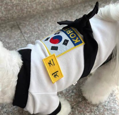 【韓國進口】寵物跆拳道服｜狗狗黑帶武道服 寵物造型服飾 拍照萬聖節變裝都得
