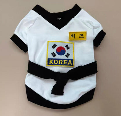 【韓國進口】寵物跆拳道服｜狗狗黑帶武道服 寵物造型服飾 拍照萬聖節變裝都得