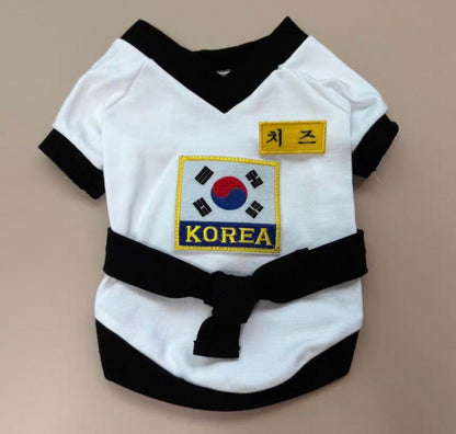 【韓國進口】寵物跆拳道服｜狗狗黑帶武道服 寵物造型服飾 拍照萬聖節變裝都得
