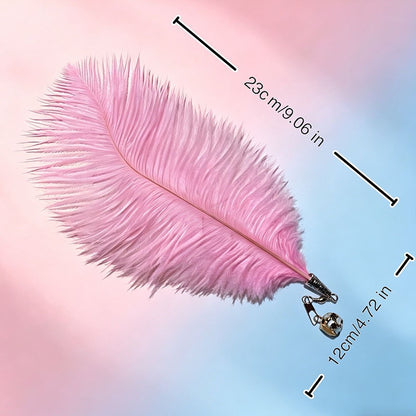 【貓咪瘋玩神器】CFA賽級天然鴕鳥羽毛逗貓棒替換頭 (10個裝) | 帶清脆鈴鐺 互動解悶玩具
