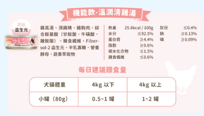 汪喵星球  無膠慢燉純湯罐 (溫潤清雞湯) 80g 【貓狗可食】補水
