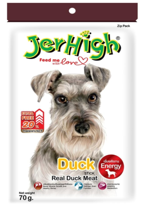 泰國No.1 天然健康JerHigh的經典肉乾條系列 (Stick & Strips)  【狗零食】軟軟易消化~輕鬆地用手掰
