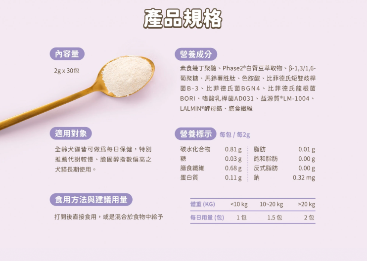 【汪喵星球】體態管理益生菌 (30包/盒) ｜ 平衡胖瘦菌叢・白腎豆添加 X 穩定血糖血脂（打造易瘦體質・犬貓適用）
