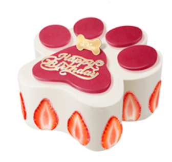 香港新鮮My Pet Patisserie (美柏斯)寵物蛋糕訂製「士多啤梨乳酪狗蛋糕 1 磅」*冷凍品 【貓狗食】